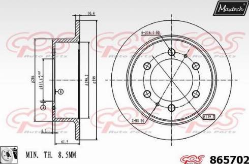 Maxtech 865702.0080 - Bremžu diski autodraugiem.lv