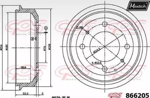 Maxtech 866205.0000 - Bremžu trumulis autodraugiem.lv