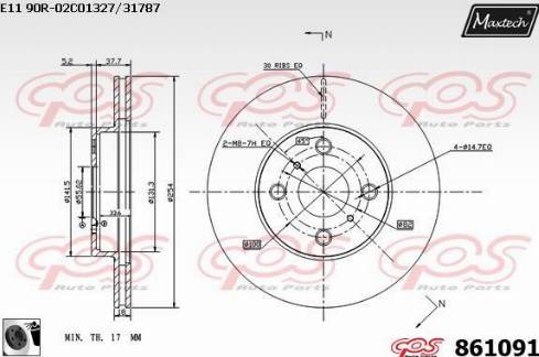 Maxtech 861091.0060 - Bremžu diski autodraugiem.lv