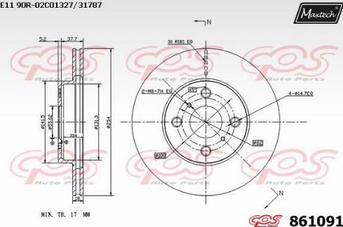 Maxtech 861091.0000 - Bremžu diski autodraugiem.lv