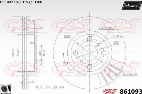 Maxtech 861093.0060 - Bremžu diski autodraugiem.lv