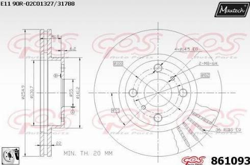 Maxtech 861093.0080 - Bremžu diski autodraugiem.lv