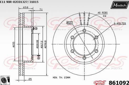 Maxtech 861092.0060 - Bremžu diski autodraugiem.lv