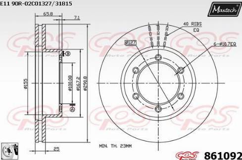 Maxtech 861092.0080 - Bremžu diski autodraugiem.lv