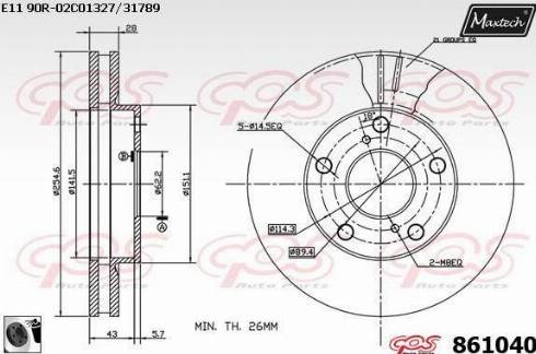 Maxtech 861040.0060 - Bremžu diski autodraugiem.lv