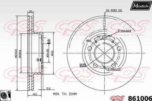 Maxtech 861006.0060 - Bremžu diski autodraugiem.lv