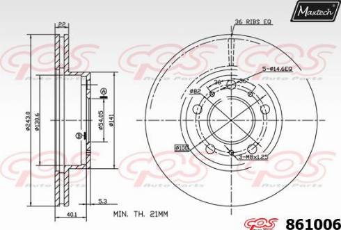 Maxtech 861006.0000 - Bremžu diski autodraugiem.lv