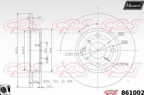 Maxtech 861002.0060 - Bremžu diski autodraugiem.lv