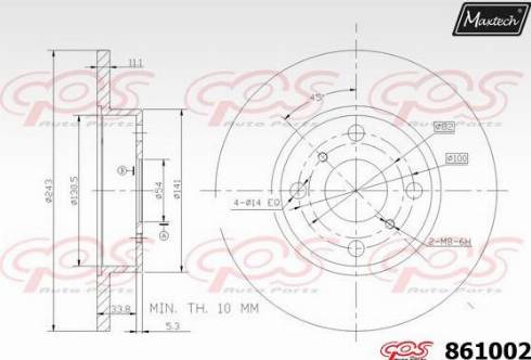 Maxtech 861002.0000 - Bremžu diski autodraugiem.lv