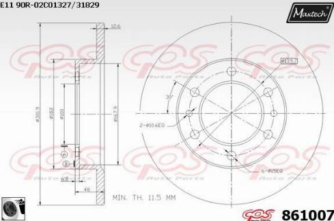 Maxtech 861007.0060 - Bremžu diski autodraugiem.lv