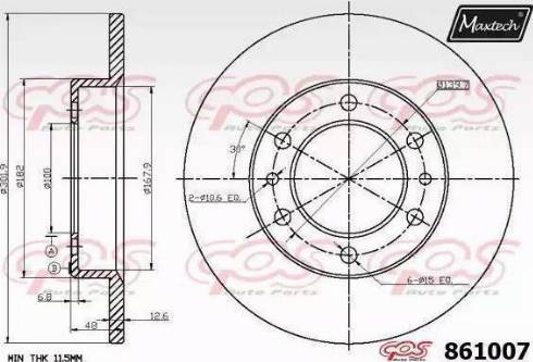 Maxtech 861007.0000 - Bremžu diski autodraugiem.lv