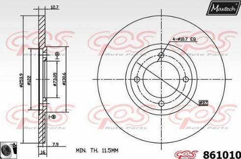 Maxtech 861010.0060 - Bremžu diski autodraugiem.lv