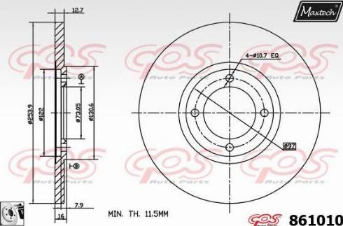 Maxtech 861010.0080 - Bremžu diski autodraugiem.lv