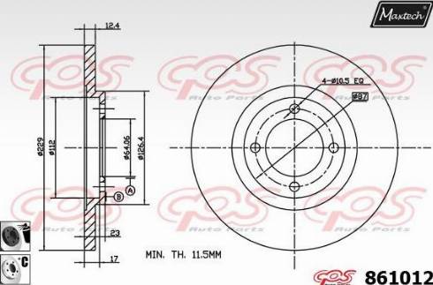 Maxtech 861012.6060 - Bremžu diski autodraugiem.lv