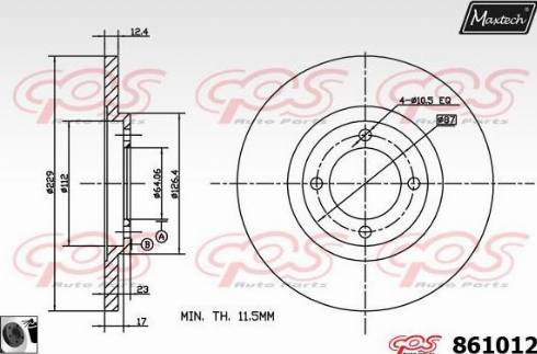 Maxtech 861012.0060 - Bremžu diski autodraugiem.lv