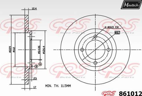 Maxtech 861012.0000 - Bremžu diski autodraugiem.lv