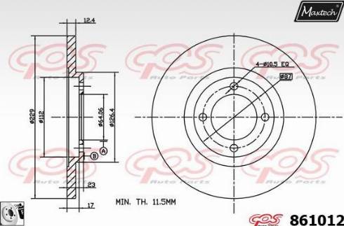 Maxtech 861012.0080 - Bremžu diski autodraugiem.lv