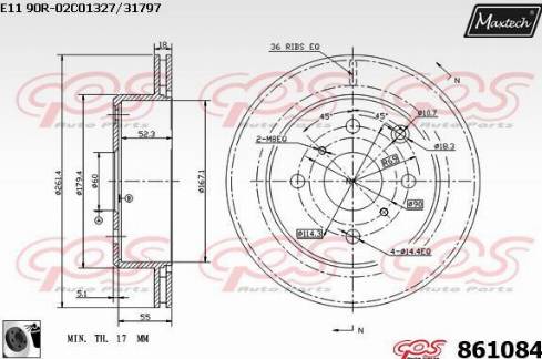 Maxtech 861084.0060 - Bremžu diski autodraugiem.lv