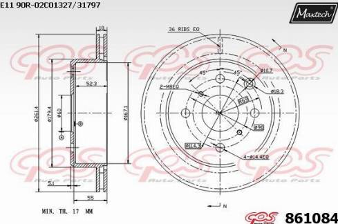 Maxtech 861084.0000 - Bremžu diski autodraugiem.lv