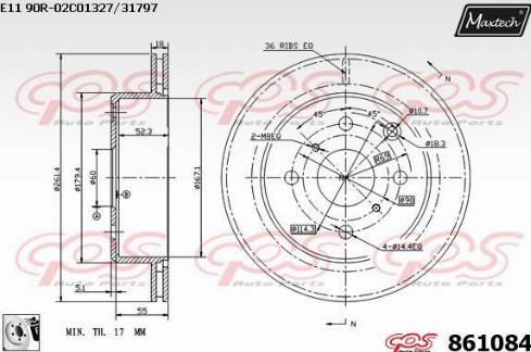 Maxtech 861084.0080 - Bremžu diski autodraugiem.lv