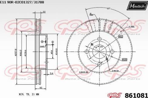 Maxtech 861081.0000 - Bremžu diski autodraugiem.lv