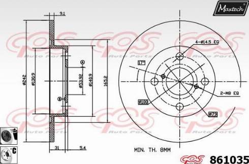 Maxtech 861035.6060 - Bremžu diski autodraugiem.lv