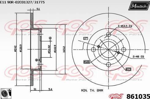 Maxtech 861035.0060 - Bremžu diski autodraugiem.lv