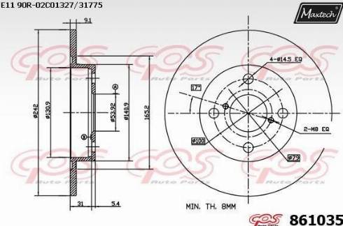 Maxtech 861035.0000 - Bremžu diski autodraugiem.lv