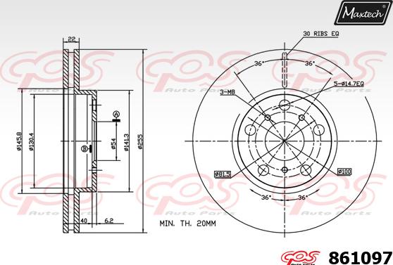 Maxtech 861021 - Bremžu diski autodraugiem.lv