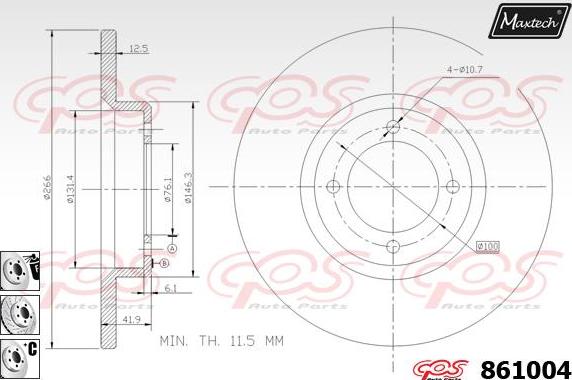 Maxtech 865236 - Bremžu diski autodraugiem.lv