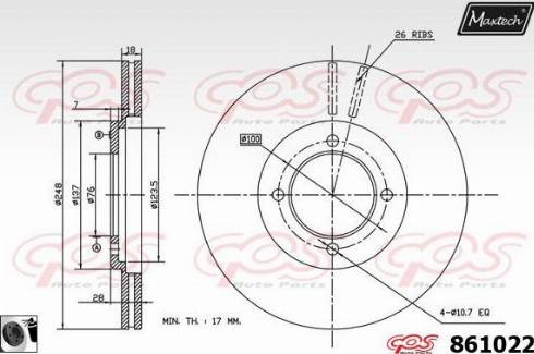 Maxtech 861022.0060 - Bremžu diski autodraugiem.lv