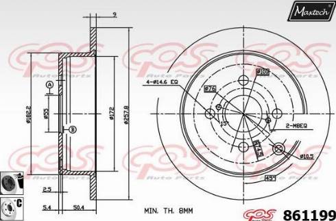 Maxtech 861199.6060 - Bremžu diski autodraugiem.lv