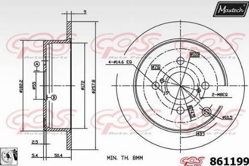 Maxtech 861199.0080 - Bremžu diski autodraugiem.lv