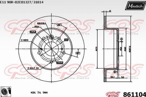 Maxtech 861104.0060 - Bremžu diski autodraugiem.lv