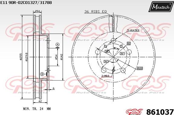 Maxtech 861104 - Bremžu diski autodraugiem.lv