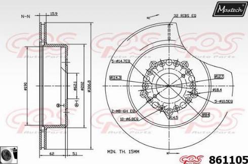 Maxtech 861105.0060 - Bremžu diski autodraugiem.lv