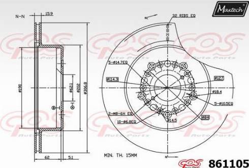 Maxtech 861105.0000 - Bremžu diski autodraugiem.lv