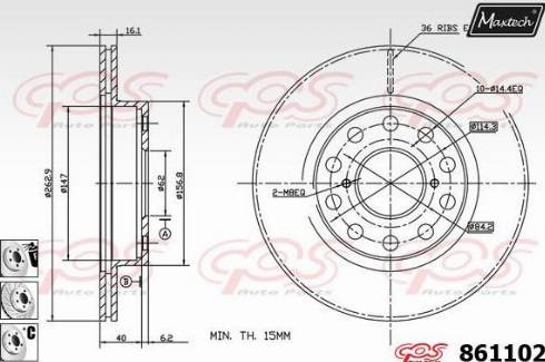 Maxtech 861102.6980 - Bremžu diski autodraugiem.lv