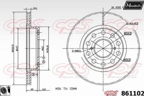 Maxtech 861102.0060 - Bremžu diski autodraugiem.lv