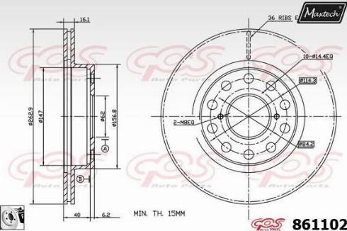 Maxtech 861102.0080 - Bremžu diski autodraugiem.lv