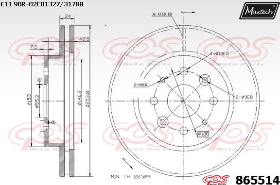 Maxtech 861102 - Bremžu diski autodraugiem.lv