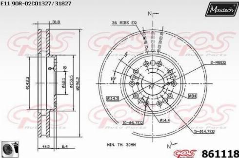 Maxtech 861118.0060 - Bremžu diski autodraugiem.lv