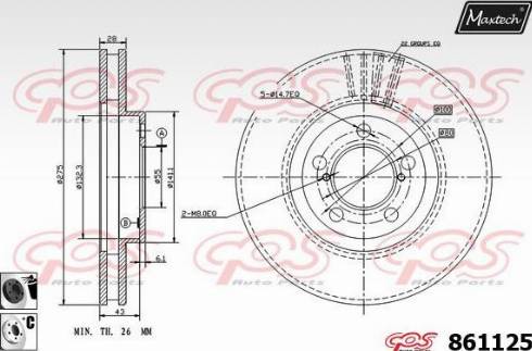 Maxtech 861125.6060 - Bremžu diski autodraugiem.lv