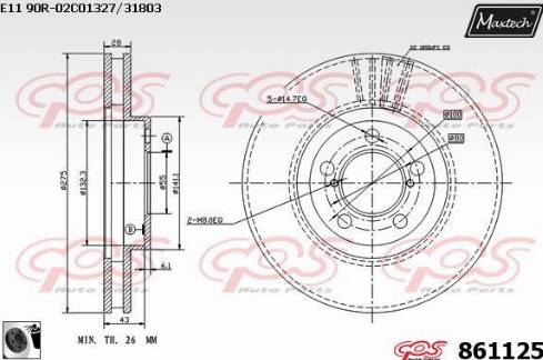 Maxtech 861125.0060 - Bremžu diski autodraugiem.lv