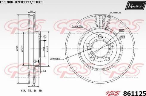 Maxtech 861125.0000 - Bremžu diski autodraugiem.lv