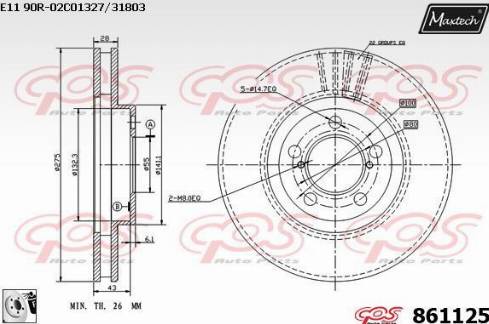 Maxtech 861125.0080 - Bremžu diski autodraugiem.lv