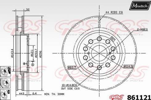 Maxtech 861121.6980 - Bremžu diski autodraugiem.lv