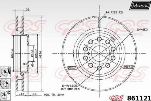 Maxtech 861121.6880 - Bremžu diski autodraugiem.lv