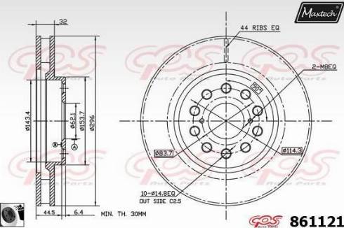 Maxtech 861121.0060 - Bremžu diski autodraugiem.lv