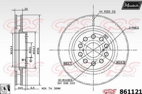 Maxtech 861121.0080 - Bremžu diski autodraugiem.lv